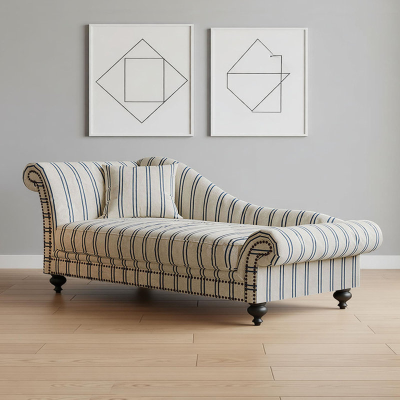 Simple curved stripe design chaise longue