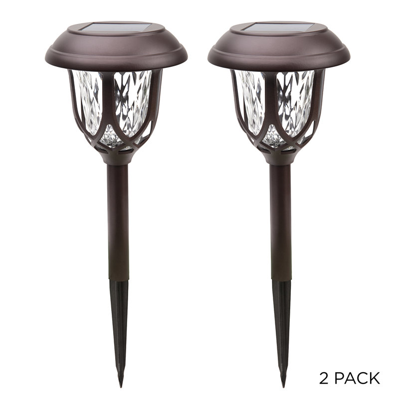 Brown Solar Powered Integrated LED Metal Pathway Light Pack