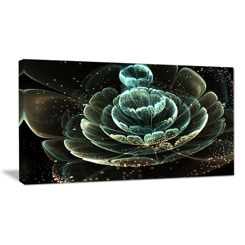 «Light Green Fractal Flower», impression sur toile tendue, H 16 po x l 32 po x P 1 po