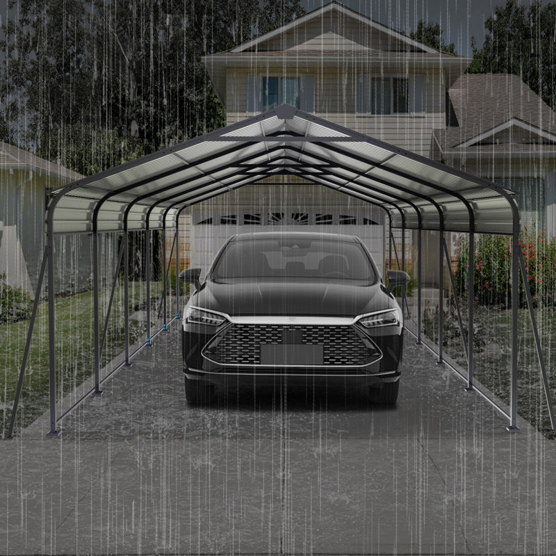 Abri de jardin en acier galvanisé 13 × 26,5 pi