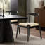Ensemble de 2 chaises de salle à manger tissées de style Mid-Century avec structure en chêne massif et siège tissé à la main pour un espace de vie et de salle à manger élégant-343147557