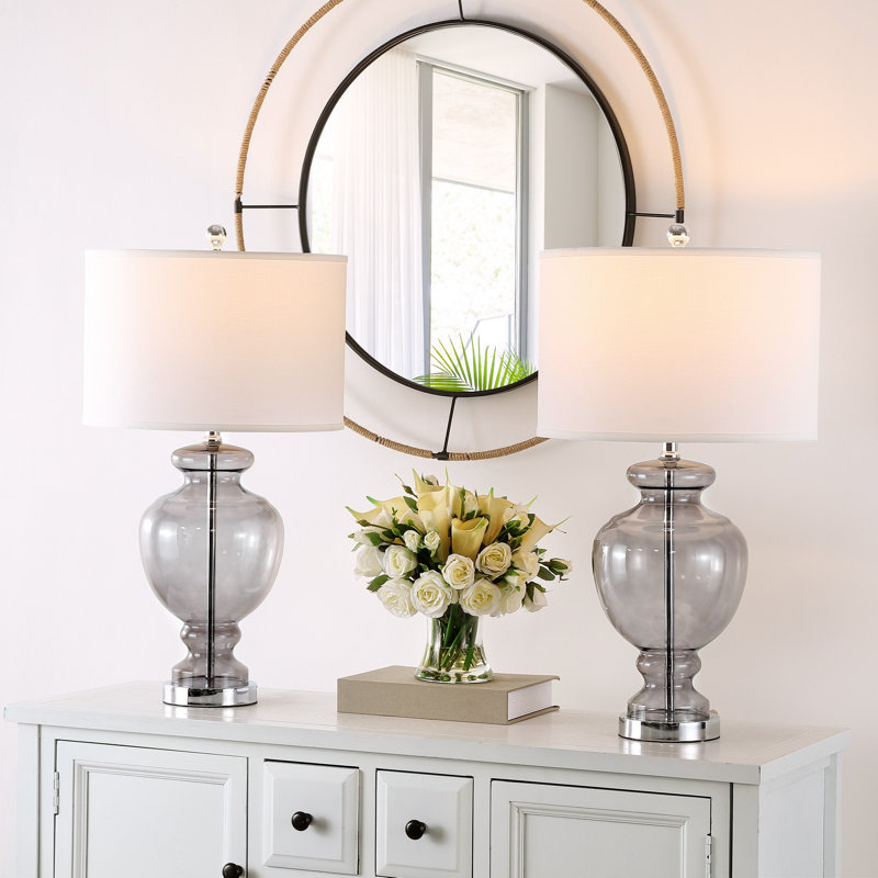 Tiverton Glass Table Lamp, Gray
