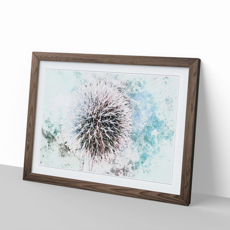 Globe Thistle - Picture Frame Painting Print, Walnut Framed, 62cm H x 87cm W x 2cm D