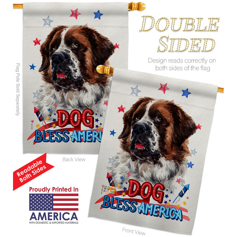 Drapeau de maison 40 x 28 pi Patriotic St Bernard Dog