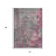 Tapis intérieur lavable abstrait 10 pi x 14 pi gris et mauve