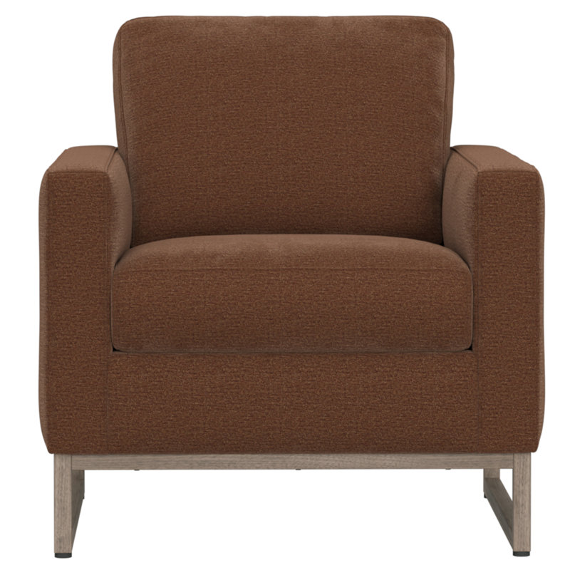 Chaise d'appoint moderne rembourrée avec pieds en métal, Luffy Brown