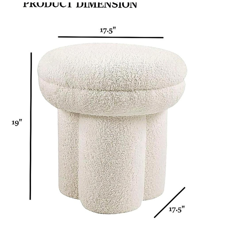 Chaise de style contemporain avec finition beige et plateau arrondi, Beige