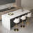 72" Kitchen Island With Storage,Kitchen Cabinet with Seating Area and Wood Table Top-1470832965-1470832966