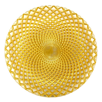 Pina Gilded Glass Dinner Plate Set of 6