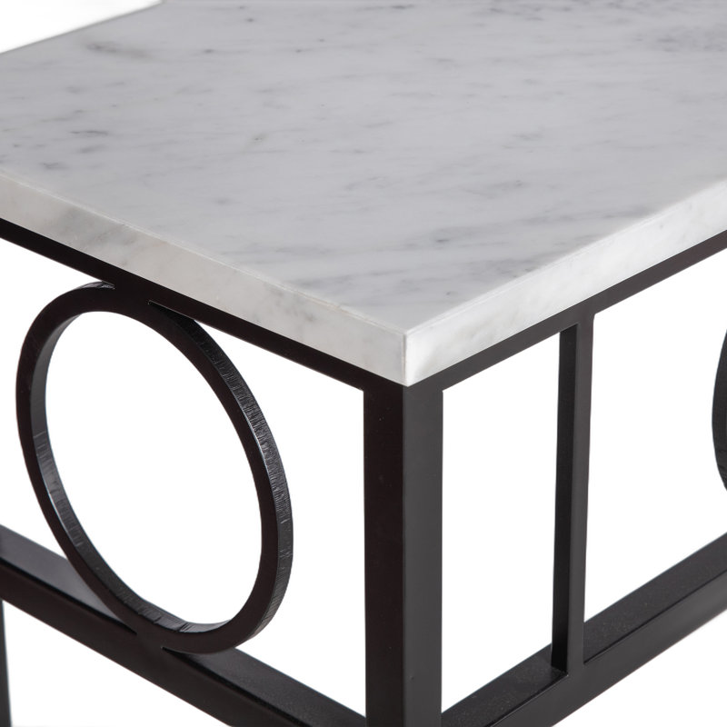 Hampton Console Table, Carrera Marble, Flat Black