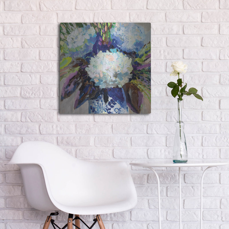 "Hydrangea Chinoiserie 2" par Jeanette Vertentes, H 24 po x l 24 po