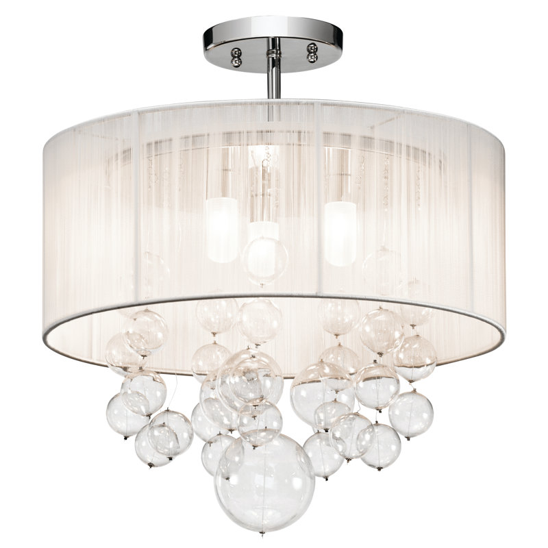 Laila Fabric Semi Flush Mount