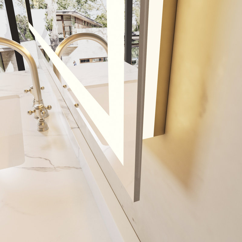 Rectangular Frameless LED Bathroom Vanity Mirror, 36" x 48"