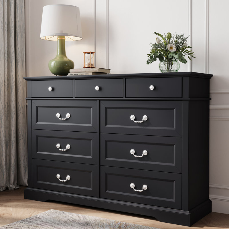 Commode double 9 tiroirs l 53,5 po