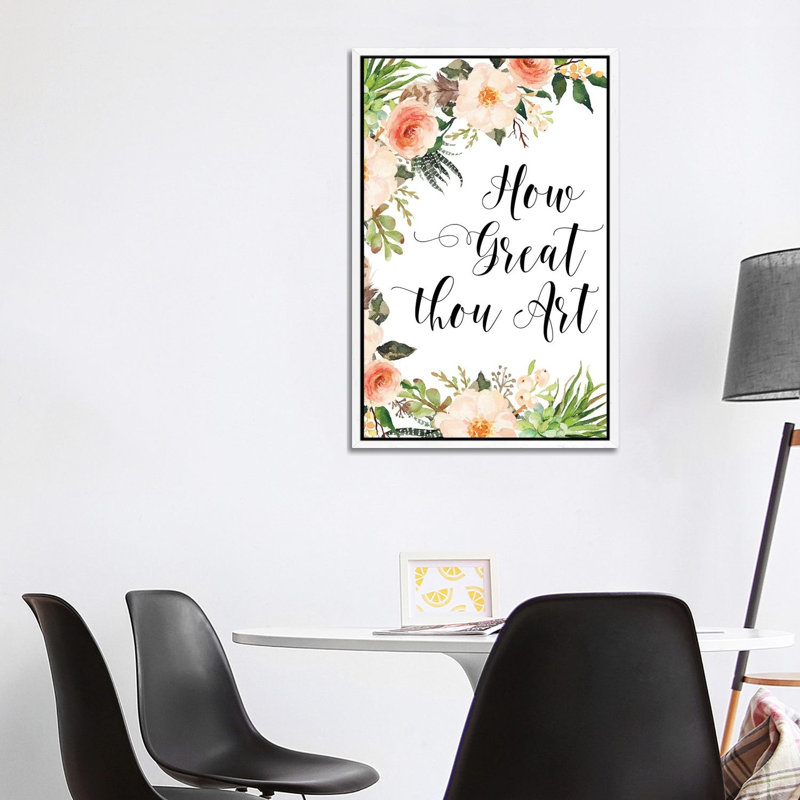 How Great Thou - Print on Canvas, White Framed, 101.6cm H x 66.04cm W x 3.81cm D