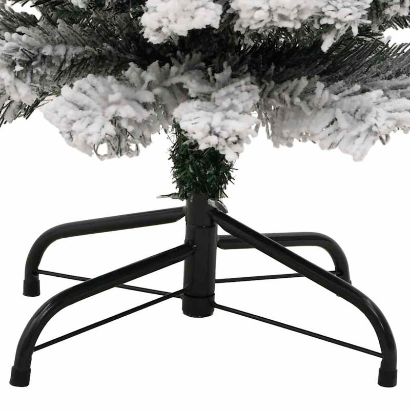 Mince arbre de Noël artificiel, H 59,1 po x l 16,9 po, Vert / neige floquée