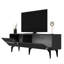 Élégant meuble télé anthracite et argent 59,1 po x 19,3 po x 11,8 po | 100% panneau de particules enduit de mélamine, épaisseur: 0,7 pouce | Conception moderne pour le salon, durable et facile à nettoyer, amplement d'espace de rangement-1431286056