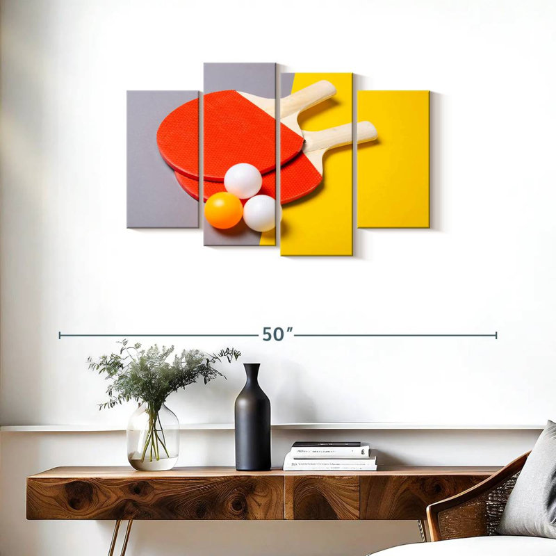 Table Tennis Equipment And Table, 22" H x 36" W