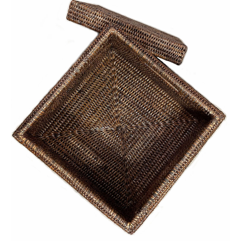 Wicker Decorative Basket Set, Antique Brown