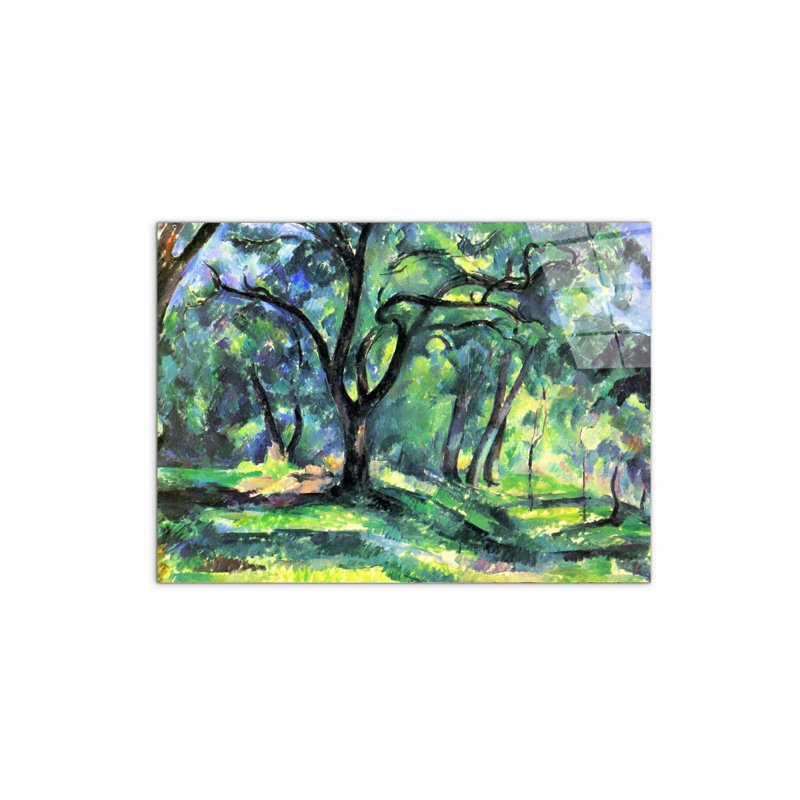 In the Woods by Cezanne Paul 57cm H X 76cm W CrystalArt Material Acrylic Glass Effect, Frameless Panel Lightweight Ready to Hang