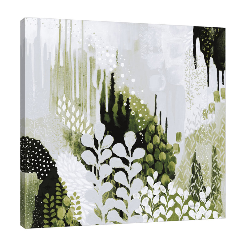 "BW Forest II with Green", toile tendue par Kathy, H 12 po x l 12 po x P 1,5 po