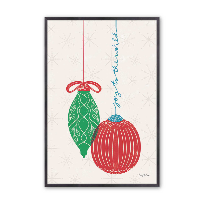 Elegant Holiday Ornaments II, impression dans un, Cadre en zinc patiné, H 15,25 po x l 12,25 po x P 1,25 po