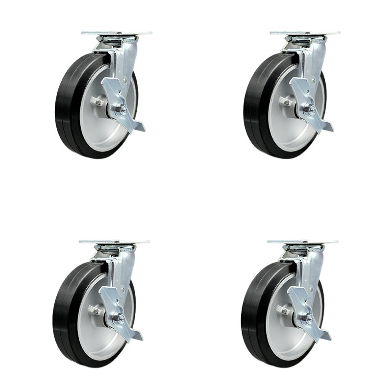 Rubber on Aluminum Caster