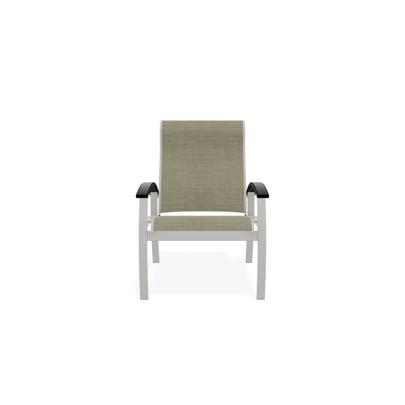 Chaise de patio Askar, Bristol taupe Sunbrella®, Noir, Neige texturée