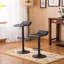 Tabouret de bar pivotant réglable en cuir reconstitué noir, ensemble de 2
