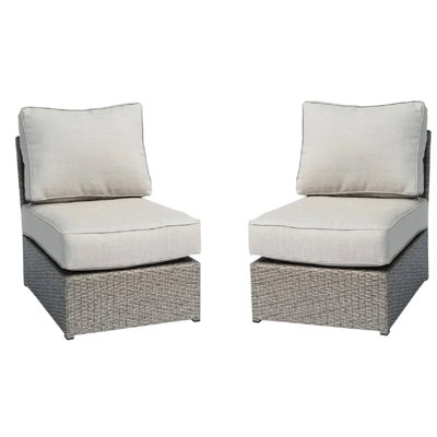 Patio Seating Chair With Grey Cushion - Hand-Woven , Rustproof, Outdoor Garden Use Fully Assembled Rustproof Aluminum Frame, Stain Cushions, Mix