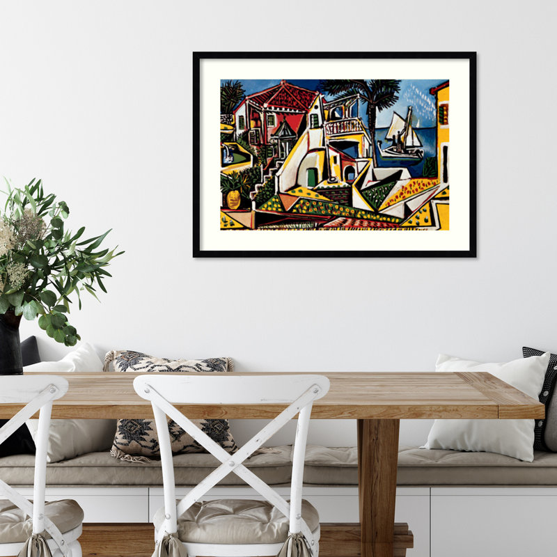 "Paysage méditerranéen" par Pablo Picasso - reproduction d'un seul cadre, Noir