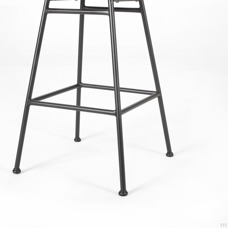 Tabourets de bar d'extérieur en osier Sawtelle (ensemble de 2), Gris