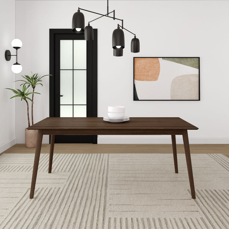 Leaford Solid Wood Dining Table, Walnut
