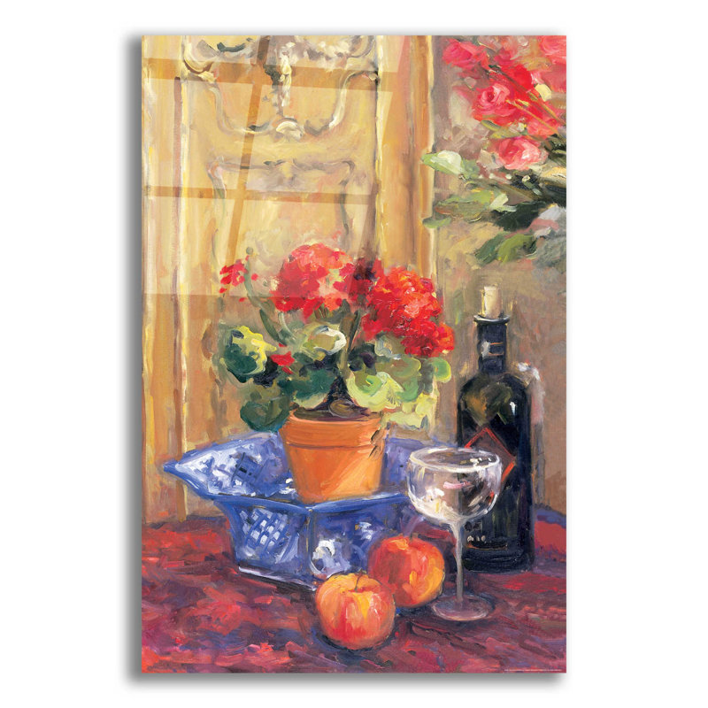 «Red Flowers 2» par Allayn Stevens, Red Barrel Studio®, art mural en verre acrylique, H 16 po x l 12 po x P 0,13 po