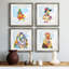 Cadre photo, ensemble de peintures sur papier