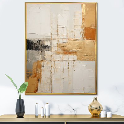 Beige et or, expression minimale I - formes abstraites, art mural