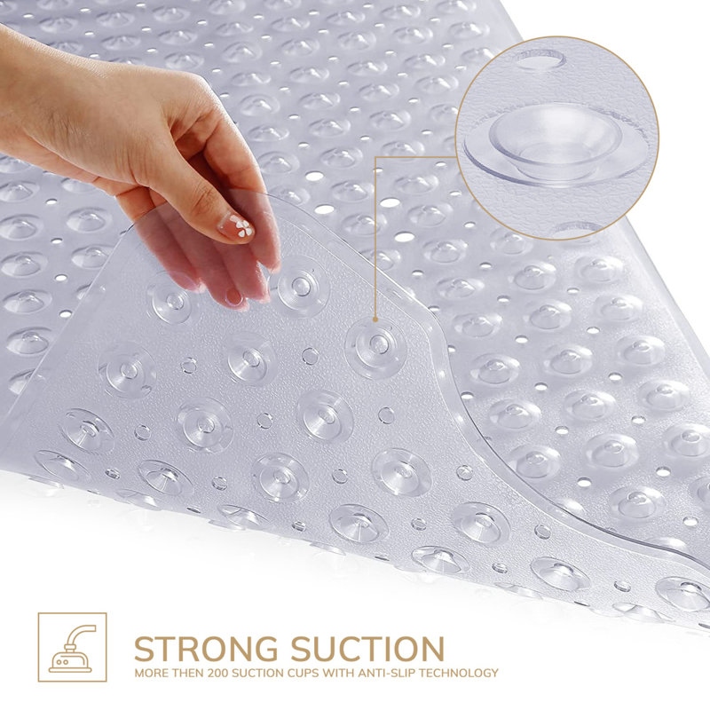 Hrachuhi Rectangle Non-Slip Bath Mat, Grey, 40" W
