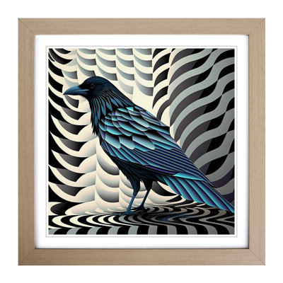 Crow Op Art - Framed Print