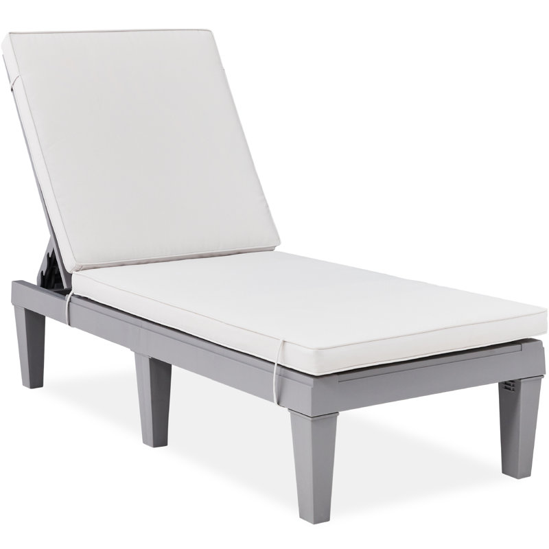 Chaise longue d'extérieur Jimaya, Blanc