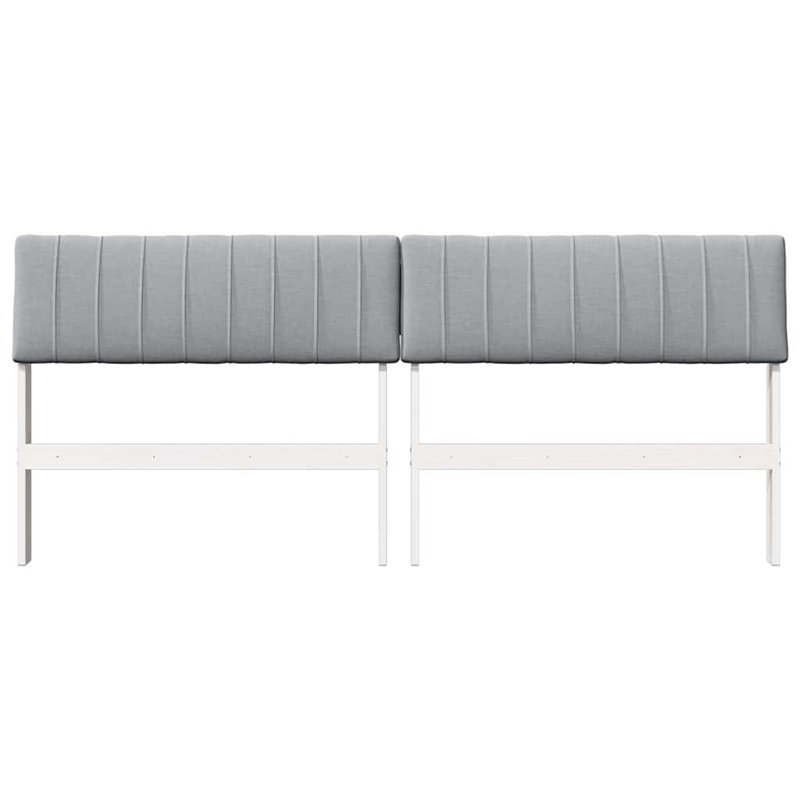 Solid Wood Headboard, DE Size - 180 x 220 cm, White, Light Grey
