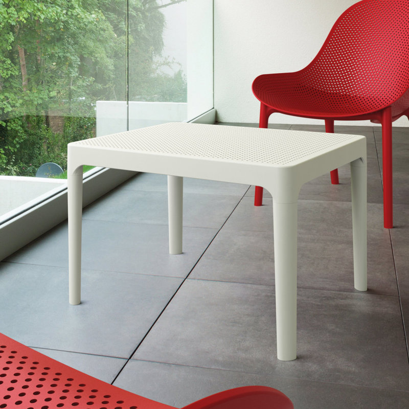 Table basse en plastique Farrah, Blanc, L 23,6 po x H 15,7 po x L 19,6 po