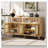 Bohemian Rattan Sideboard with Solid Wood Frame and Adjustable Shelves-1302829585