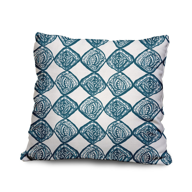 Housse de coussin en coton rectangulaire et insert, 18" x 18", Sarcelle