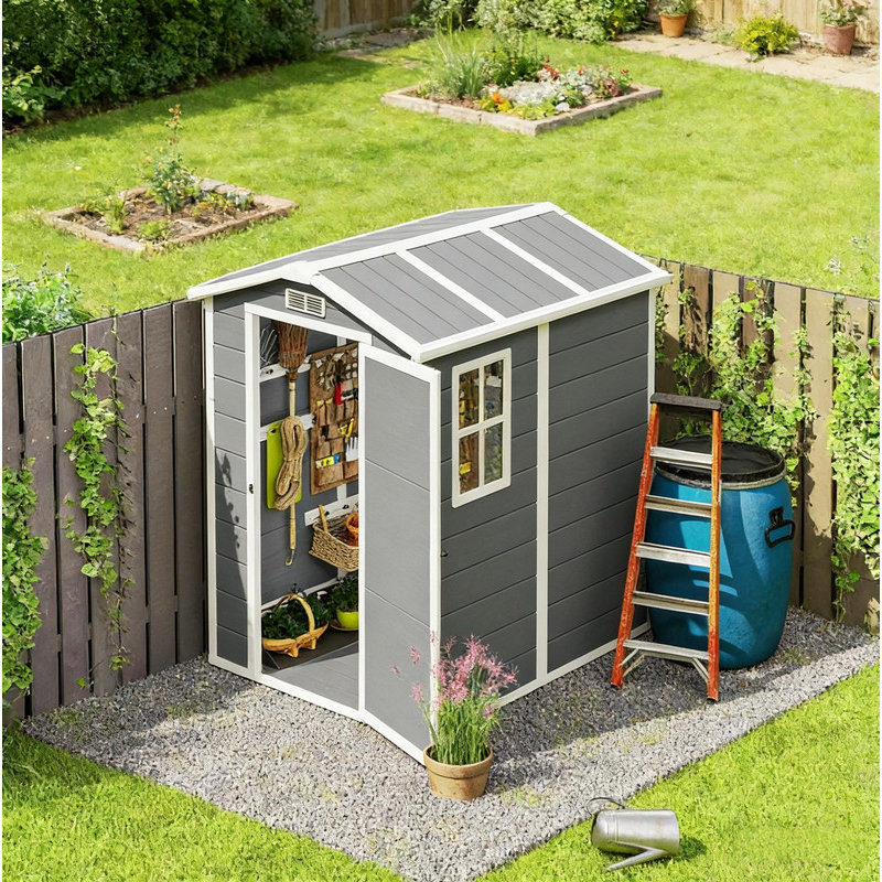 Rangement extérieur en plastique, organisateur de patio résistant aux intempéries pour les outils de jardin et de jardin