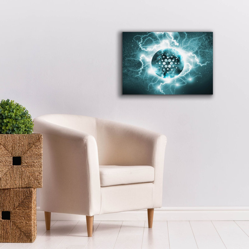 «Crypto Eclipse Cardano Ada» par Epic Portfolio, art mural sur toile, H 18 po x l 26 po x P 0,75 po