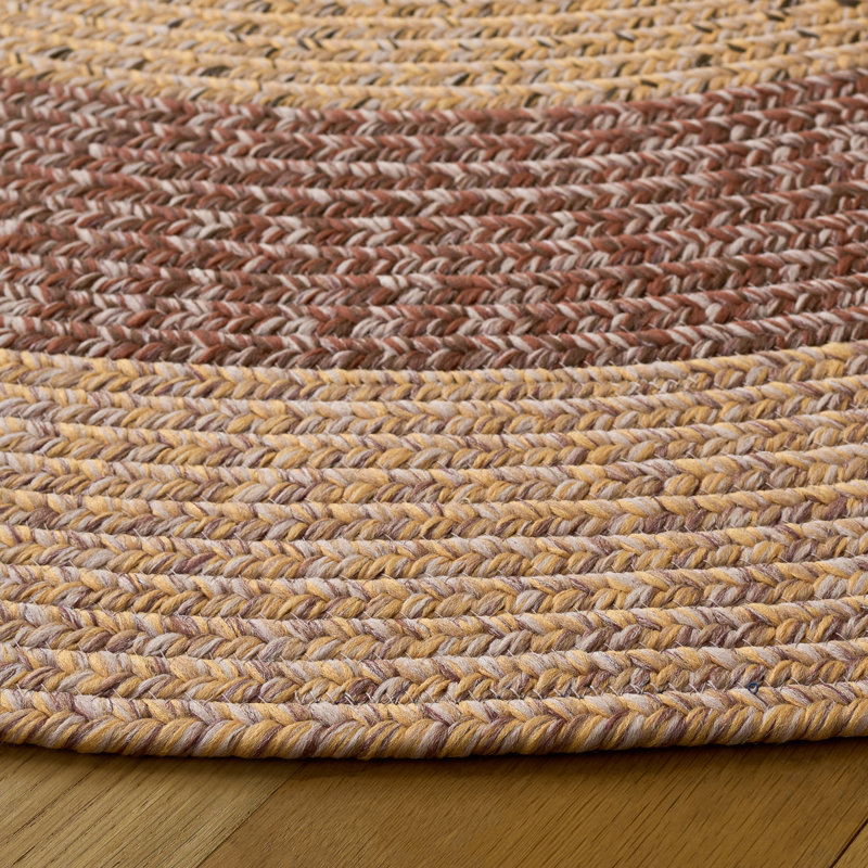 Freshour Woven Performance Machine Washable Performance Chevron Indoor/Outdoor Area Rug, Round 5'