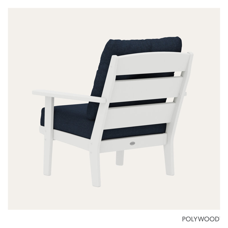 Lakeside Deep Seating Chair, Marine Indigo, White