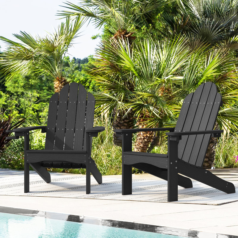 Chaise Adirondack en plastique Hackneyville, Noir