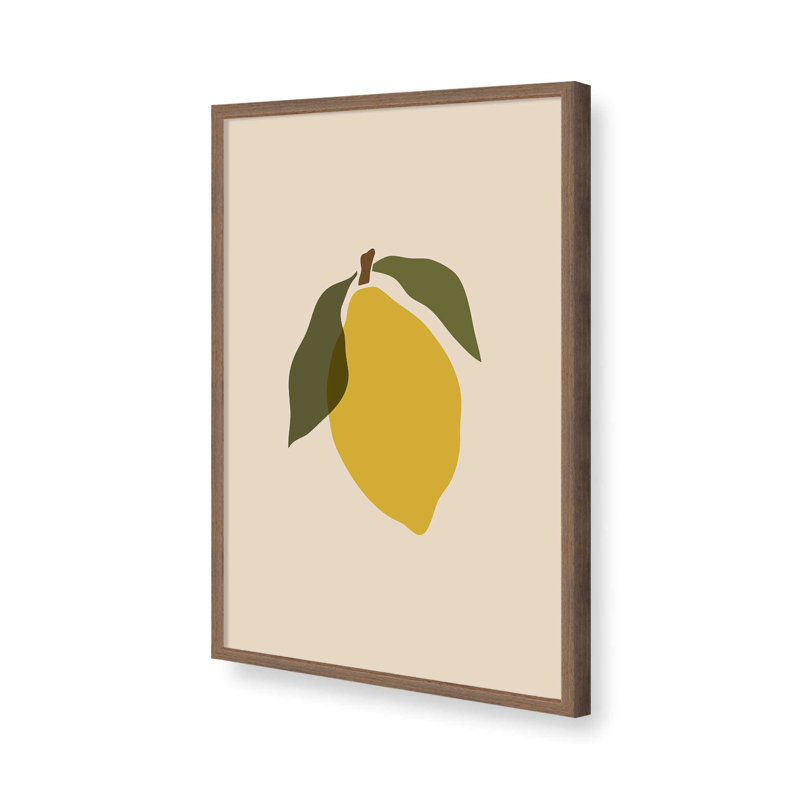 Reproduction d'art «Simple Lemon II» par Garima Dhawan, H 48 po x l 36 po, Cadre à joints visibles, Brun