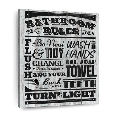 «Golden Bathroom Rules» sur toile